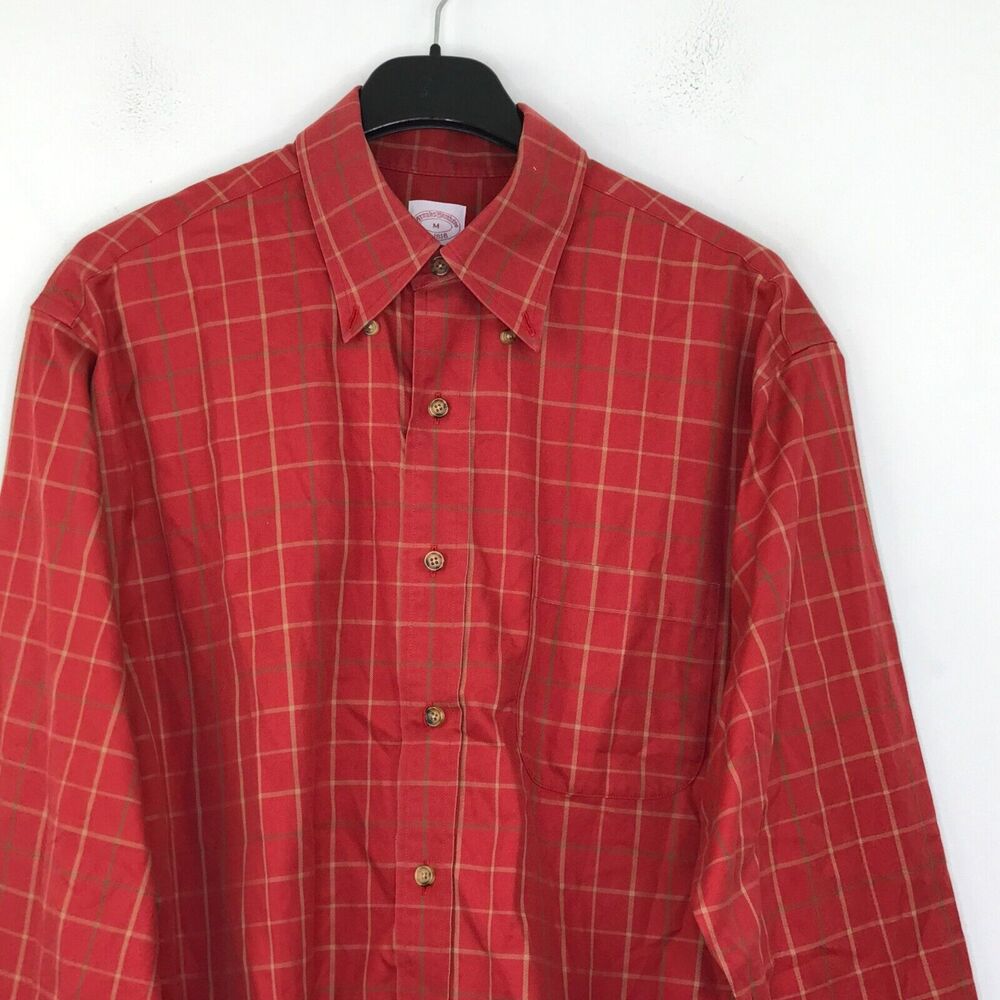 Brooks Brothers Mens Medium Shirt Red Plaid Traditional Fit Button Up CF9 - Picture 2 of 5